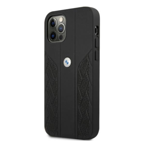 Etui BMW Leather Curve Perforate na iPhone 12 / iPhone 12 Pro - czarne – zdjęcie 2