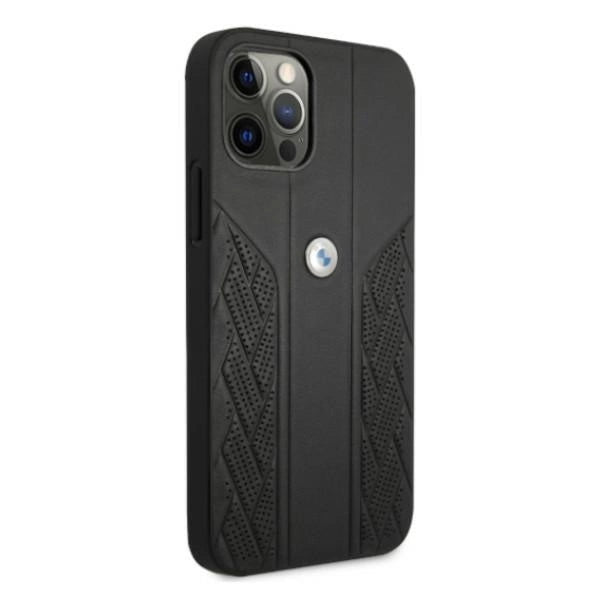 Etui BMW Leather Curve Perforate na iPhone 12 / iPhone 12 Pro - czarne – zdjęcie 4