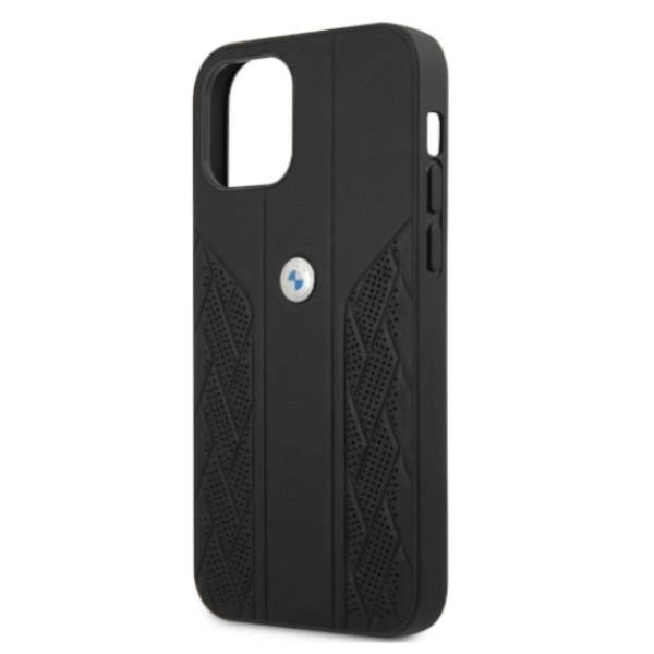 Etui BMW Leather Curve Perforate na iPhone 12 / iPhone 12 Pro - czarne – zdjęcie 6