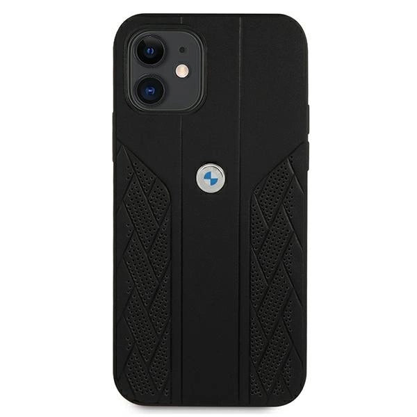 Etui BMW Leather Curve Perforate na iPhone 12 mini - czarne – zdjęcie 3