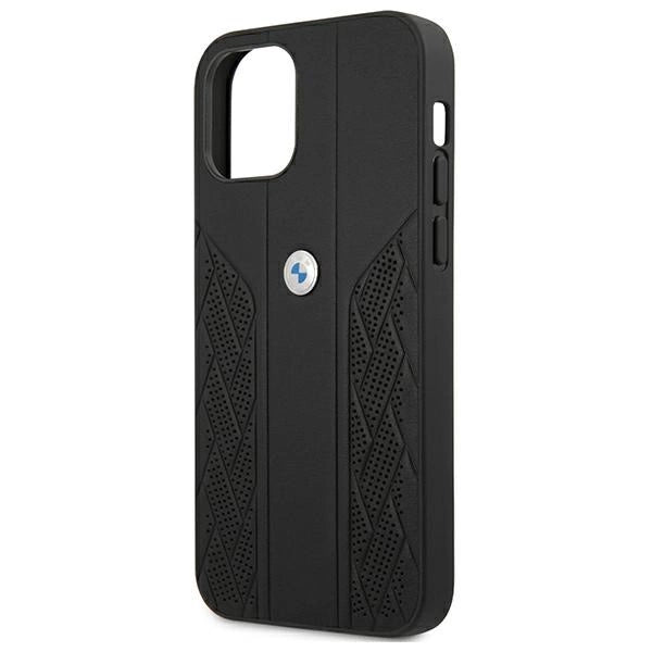 Etui BMW Leather Curve Perforate na iPhone 12 mini - czarne – zdjęcie 6