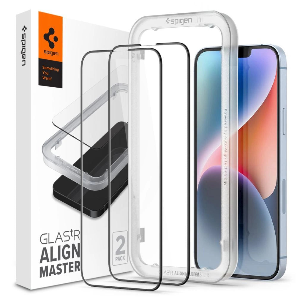 Szkło hartowane na iPhone 13 / 13 Pro / 14 / 16e / 17e- czarne 2 szt.