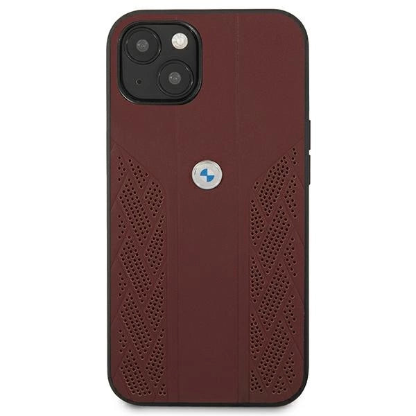 Etui BMW Leather Curve Perforate na iPhone 13 - czerwone – zdjęcie 2