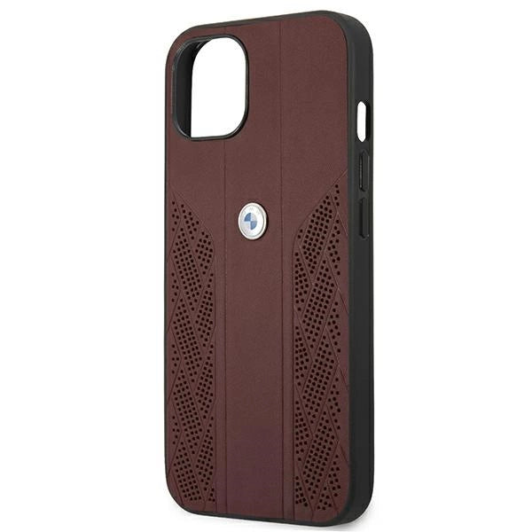 Etui BMW Leather Curve Perforate na iPhone 13 - czerwone – zdjęcie 5