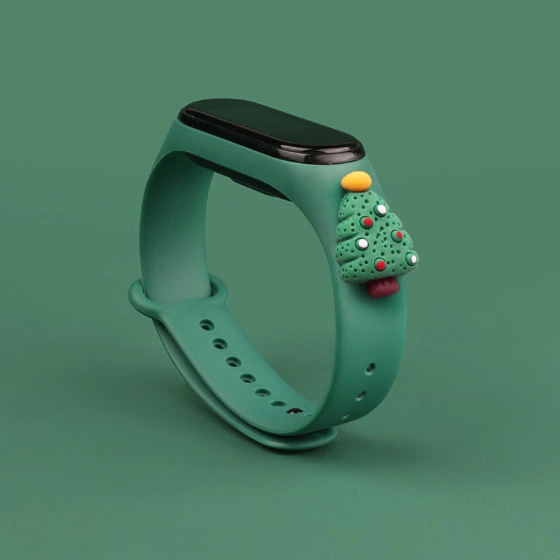 Opaska Strap Xmas do Xiaomi Mi Band 3 - ciemnozielona – zdjęcie 2