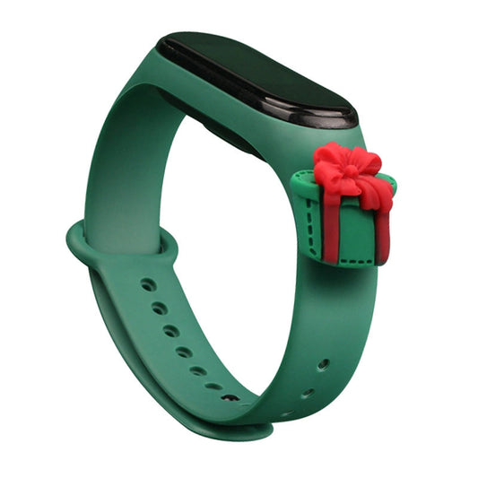Opaska Strap Xmas do Xiaomi Mi Band 3 - ciemnozielona