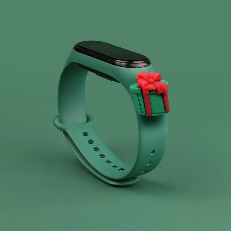 Opaska Strap Xmas do Xiaomi Mi Band 3 - ciemnozielona – zdjęcie 2