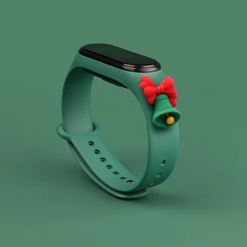 Opaska Strap Xmas do Xiaomi Mi Band 3 - ciemnozielona – zdjęcie 2