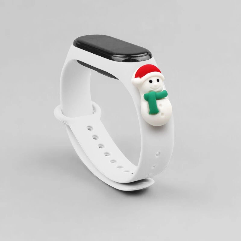 Opaska Strap Xmas do Xiaomi Mi Band 3 - biała – zdjęcie 2