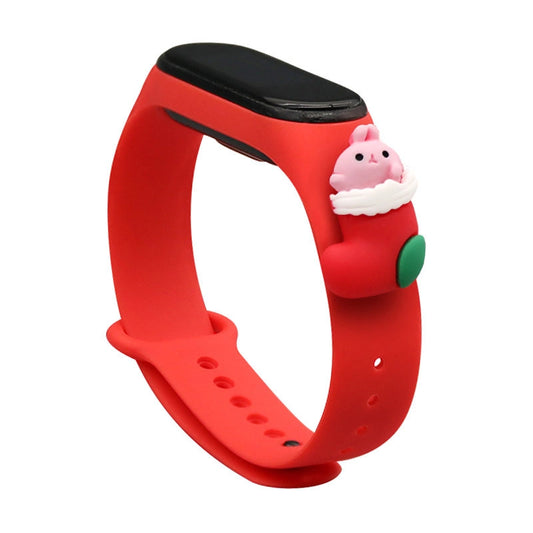 Opaska Strap Xmas do Xiaomi Mi Band 3 - czerwona