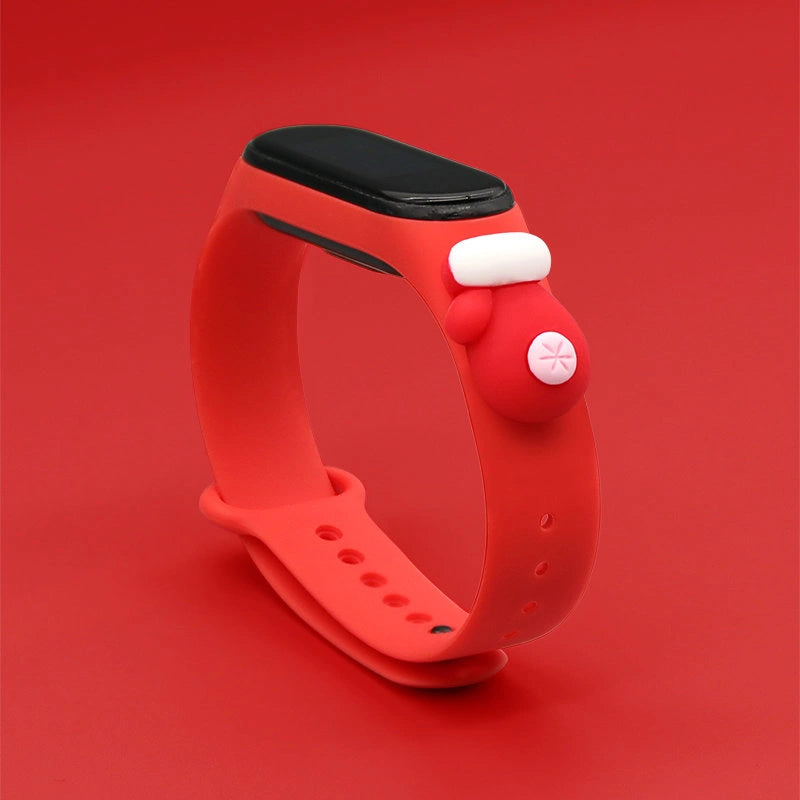 Opaska Strap Xmas do Xiaomi Mi Band 5 - czerwona – zdjęcie 2