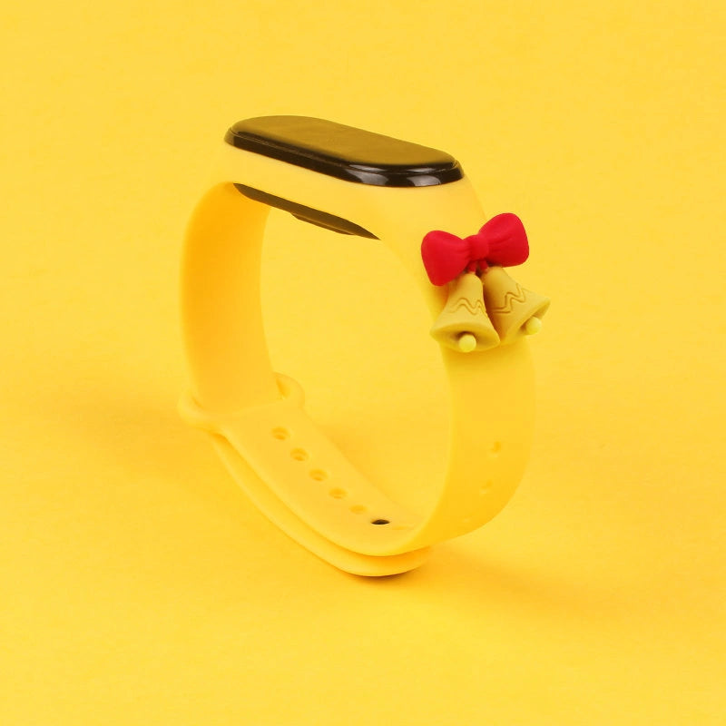 Opaska Strap Xmas do Xiaomi Mi Band 5 - żółta – zdjęcie 2