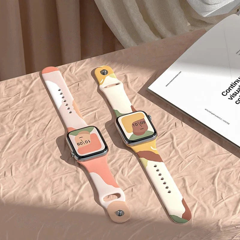Silikonowy pasek Strap Moro do Apple Watch 42 / 44 / 45 / 49 mm - wzór 6 – zdjęcie 3