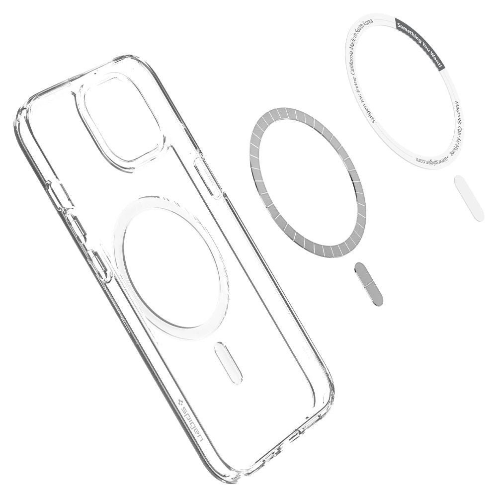 Etui Spigen Ultra Hybrid Mag z MagSafe na iPhone 13 mini - białe – zdjęcie 15