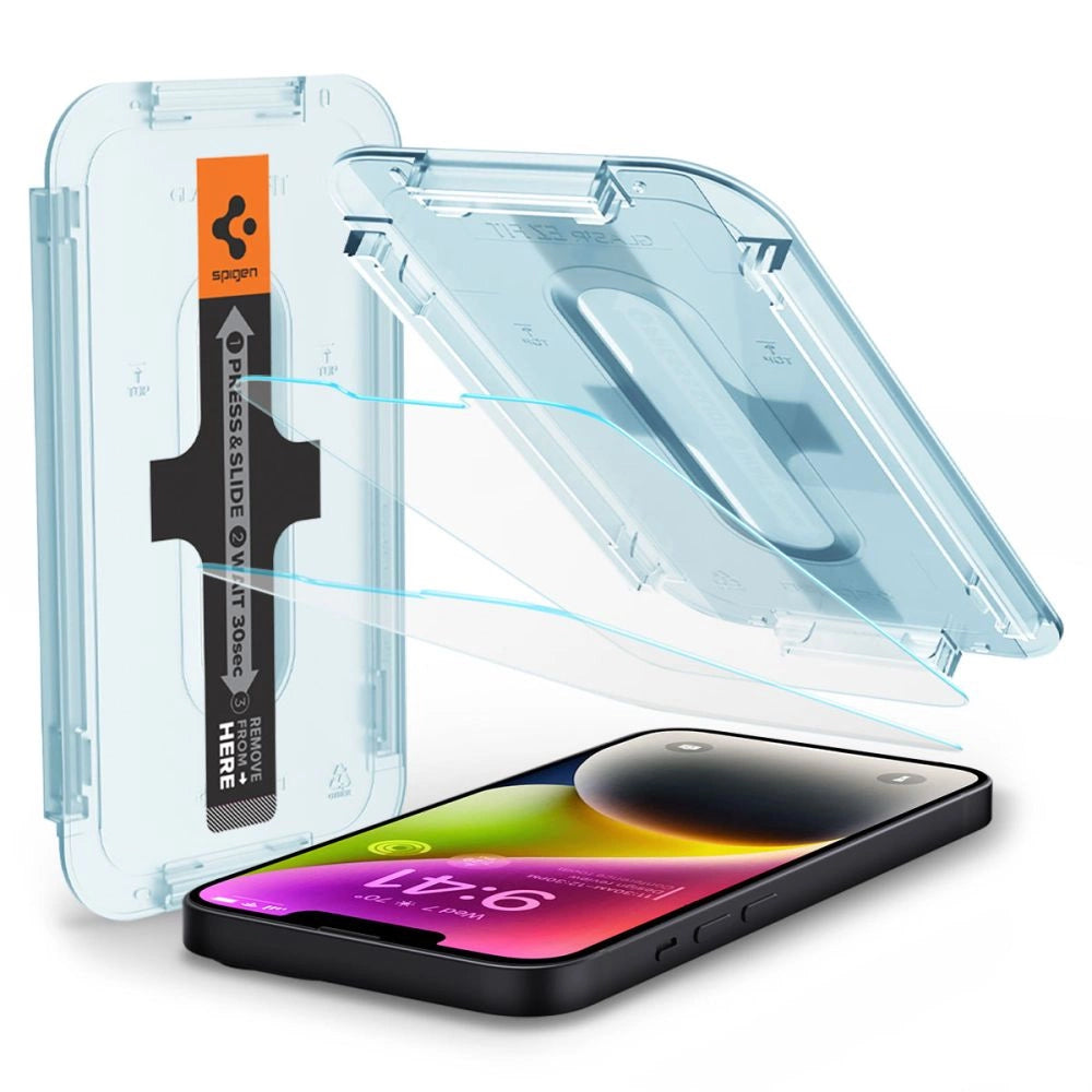 Szkło hartowane Spigen na iPhone 13 / 13 Pro / 14 / 16e / 17e- 2 szt. – zdjęcie 16