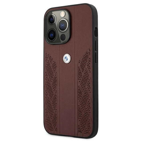 Etui BMW Leather Curve Perforate na iPhone 13 Pro / iPhone 13 - czerwone – zdjęcie 2