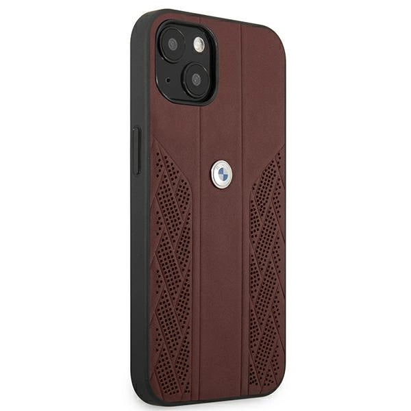 Etui BMW Leather Curve Perforate na iPhone 13 mini - czerwone – zdjęcie 3