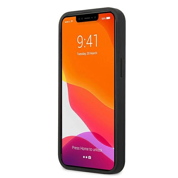 Etui AMG Leather Debossed Lines na iPhone 13 mini - czarne – zdjęcie 5