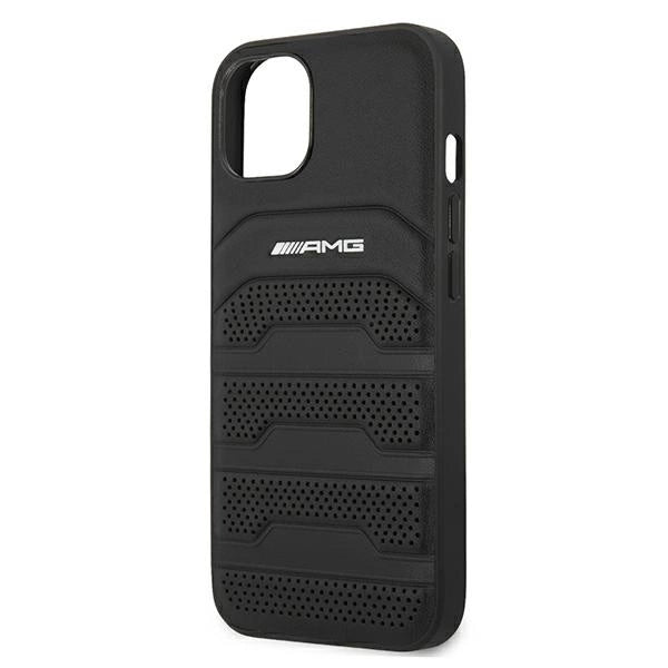 Etui AMG Leather Debossed Lines na iPhone 13 mini - czarne – zdjęcie 6