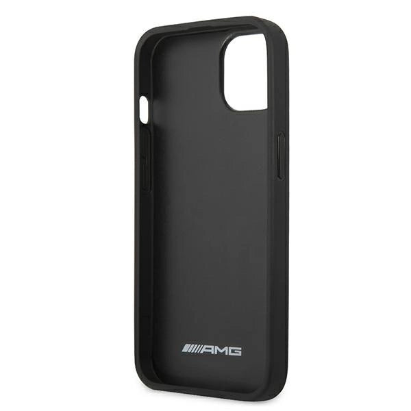 Etui AMG Leather Debossed Lines na iPhone 13 mini - czarne – zdjęcie 7