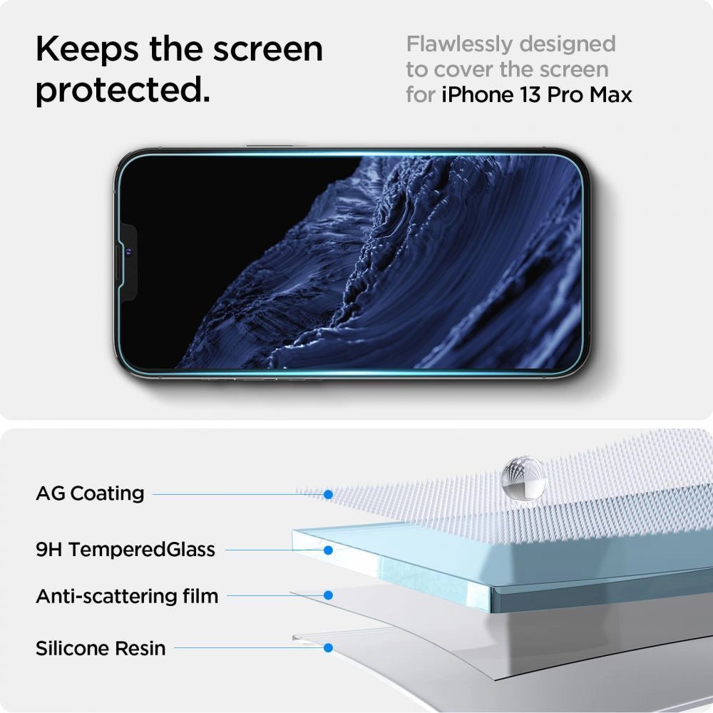 Szkło hartowane Spigen Glas.tR EZ na iPhone 13 / 13 Pro / 14 / 16e / 17e – zdjęcie 3