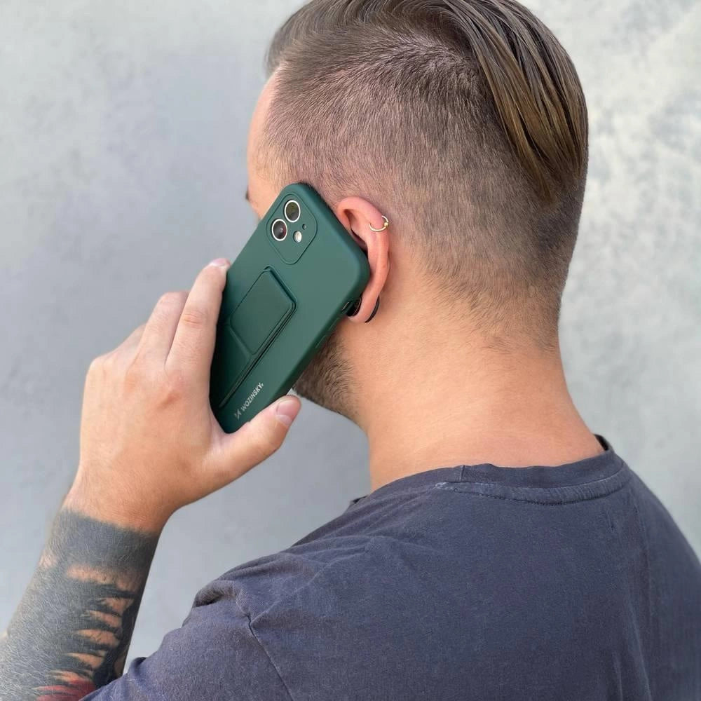 Wozinsky Kickstand Case silikonowe etui z podstawką iPhone 13 mini miętowe – zdjęcie 6