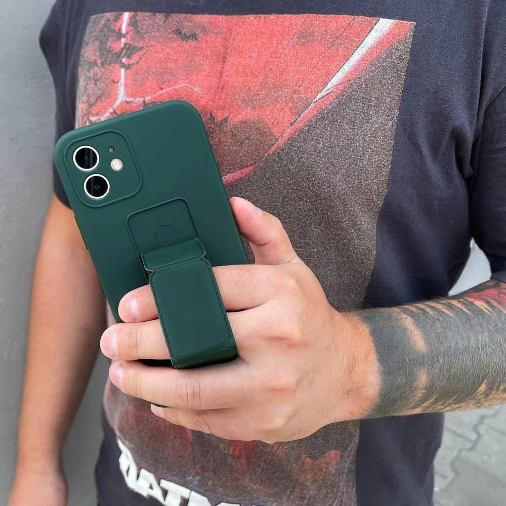Wozinsky Kickstand Case silikonowe etui z podstawką iPhone 13 mini żółte – zdjęcie 8