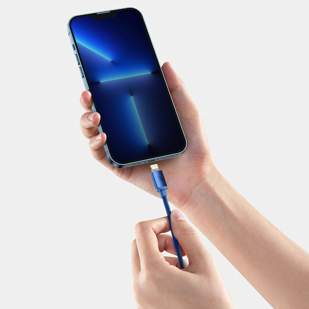 Kabel Baseus CAJY000203 Lightning - USB-C PD 20W 480Mb/s 1,2m - niebieski – zdjęcie 11