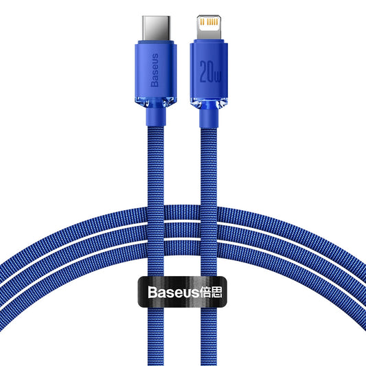 Kabel Baseus CAJY000203 Lightning - USB-C PD 20W 480Mb/s 1,2m - niebieski