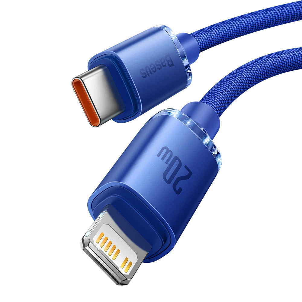 Kabel Baseus CAJY000203 Lightning - USB-C PD 20W 480Mb/s 1,2m - niebieski – zdjęcie 2