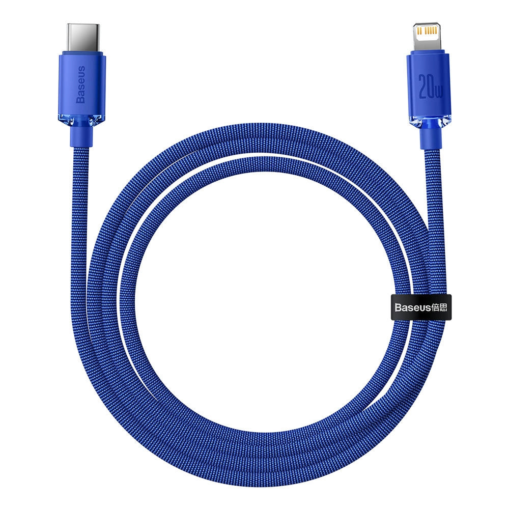 Kabel Baseus CAJY000203 Lightning - USB-C PD 20W 480Mb/s 1,2m - niebieski – zdjęcie 4