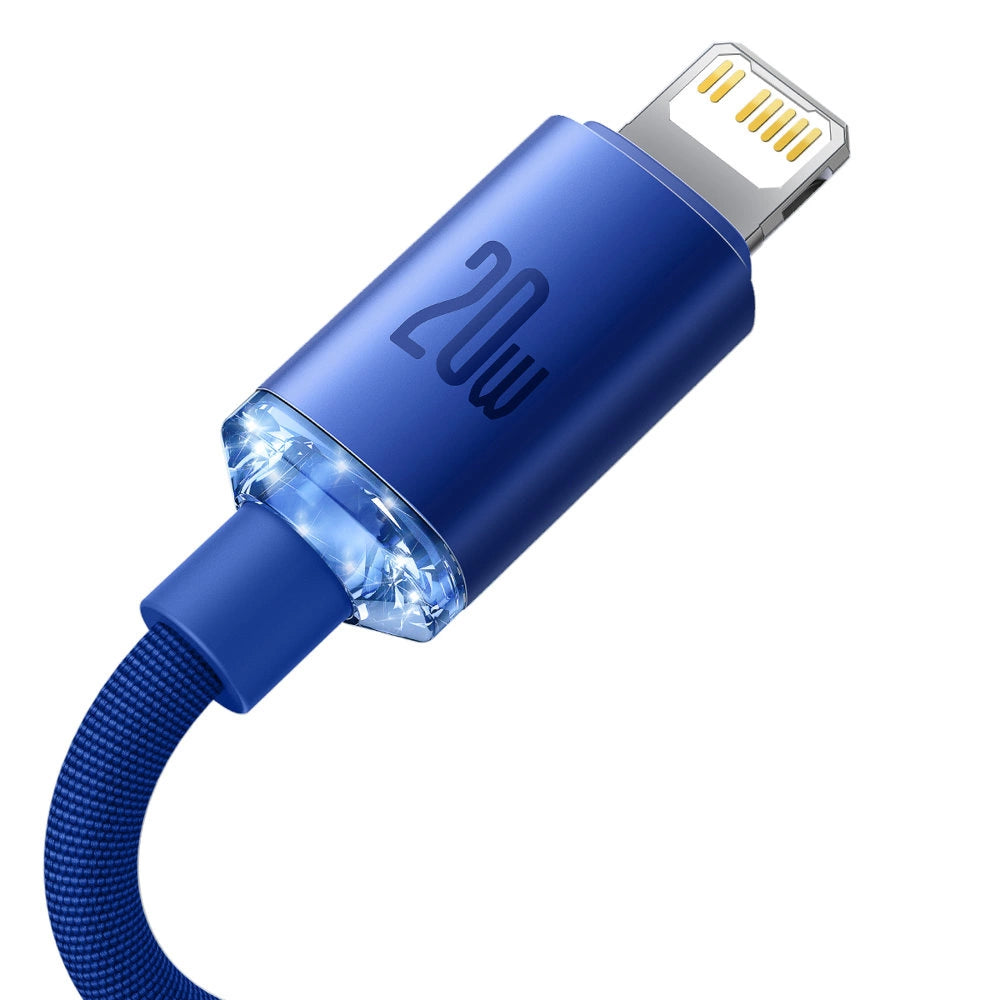 Kabel Baseus CAJY000203 Lightning - USB-C PD 20W 480Mb/s 1,2m - niebieski – zdjęcie 7