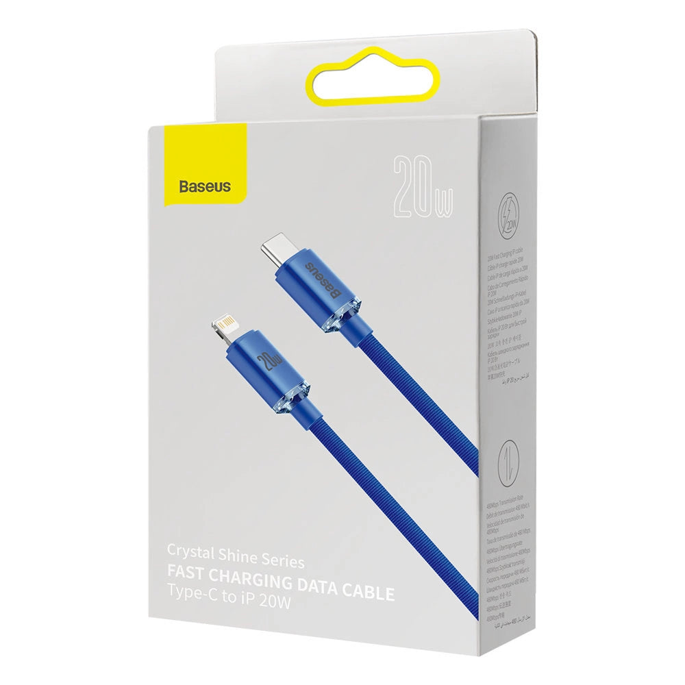 Kabel Baseus CAJY000203 Lightning - USB-C PD 20W 480Mb/s 1,2m - niebieski – zdjęcie 5