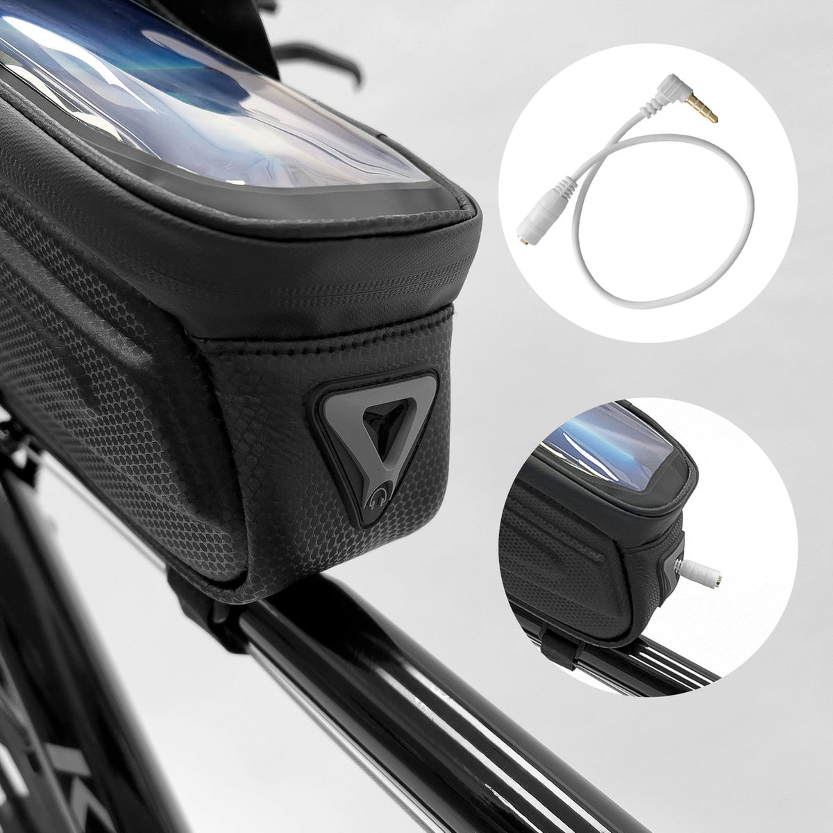 Wozinsky torba rowerowa na ramę z etui na telefon 1,7 l czarna (WBB28BK) – zdjęcie 5