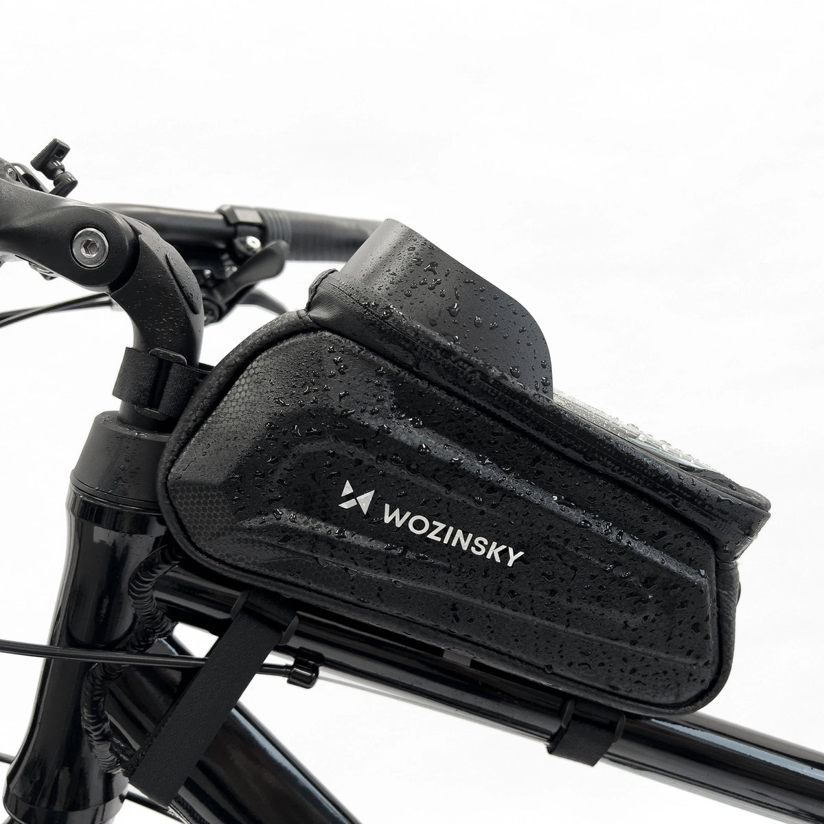 Wozinsky torba rowerowa na ramę z etui na telefon 1,7 l czarna (WBB28BK) – zdjęcie 6
