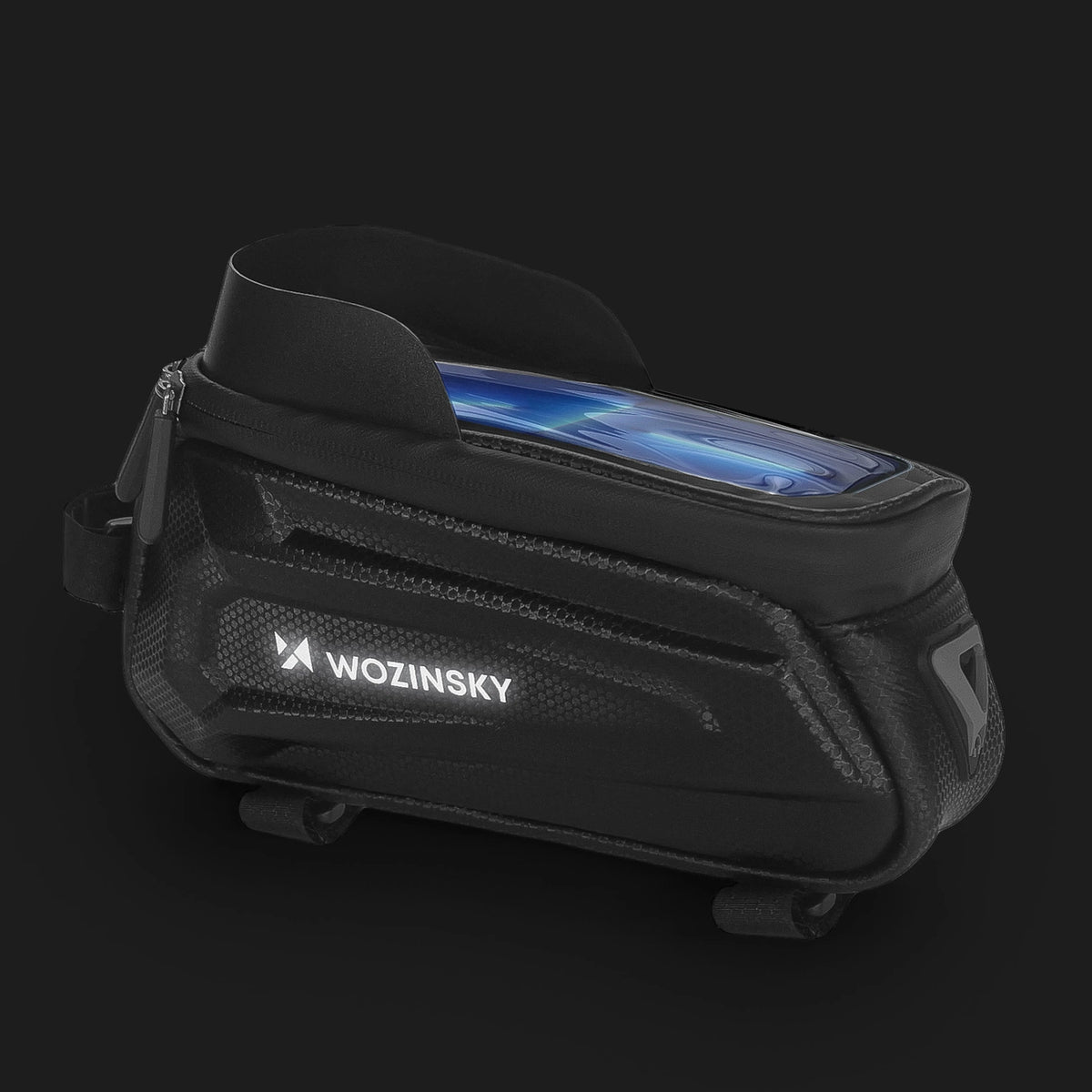 Wozinsky torba rowerowa na ramę z etui na telefon 1,7 l czarna (WBB28BK) – zdjęcie 7