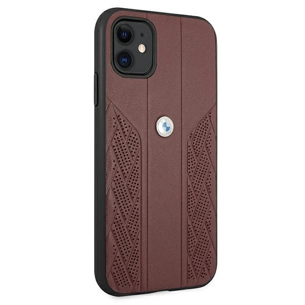 Etui BMW Leather Curve Perforate na iPhone 11 / Xr - czerwone – zdjęcie 4