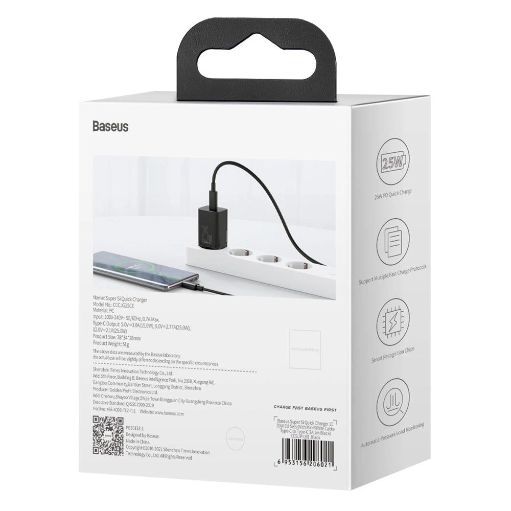Baseus Si 1C szybka ładowarka USB Typ C 25W Power Delivery Quick Charge – zdjęcie 8