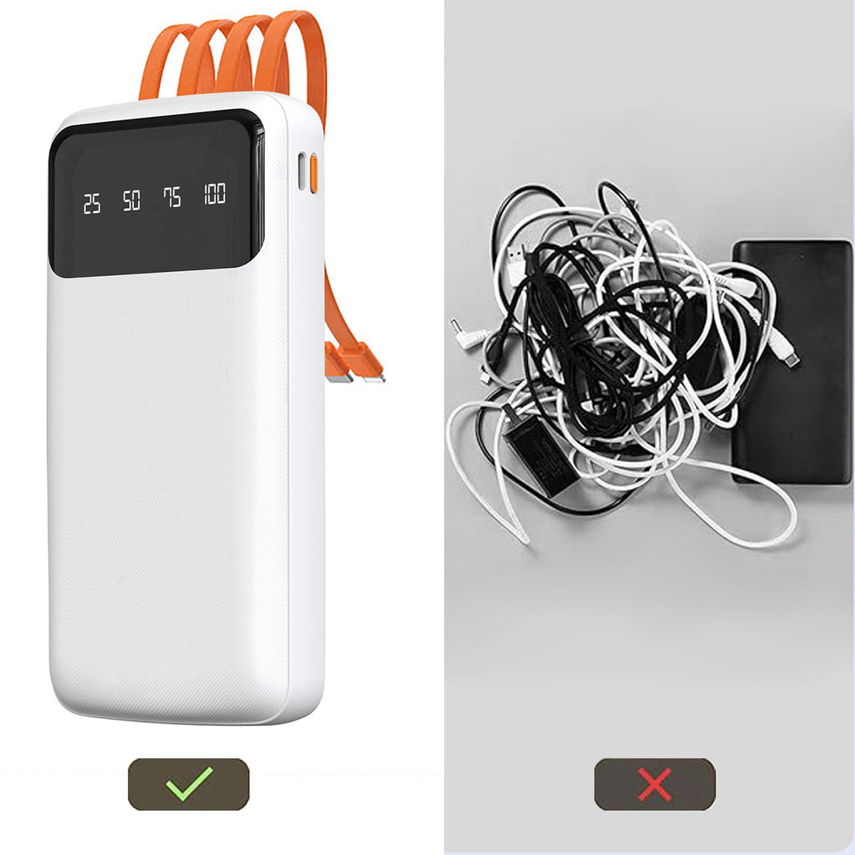 Dudao K6Pro uniwersalny powerbank 10000mAh z kablem USB, USB Typ C – zdjęcie 3