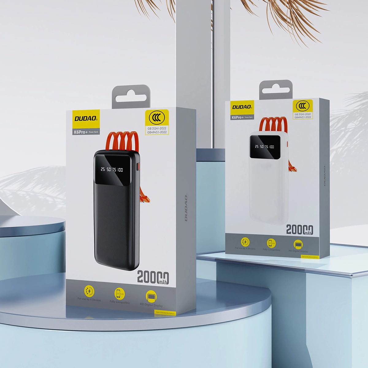 Dudao K6Pro uniwersalny powerbank 10000mAh z kablem USB, USB Typ C – zdjęcie 7