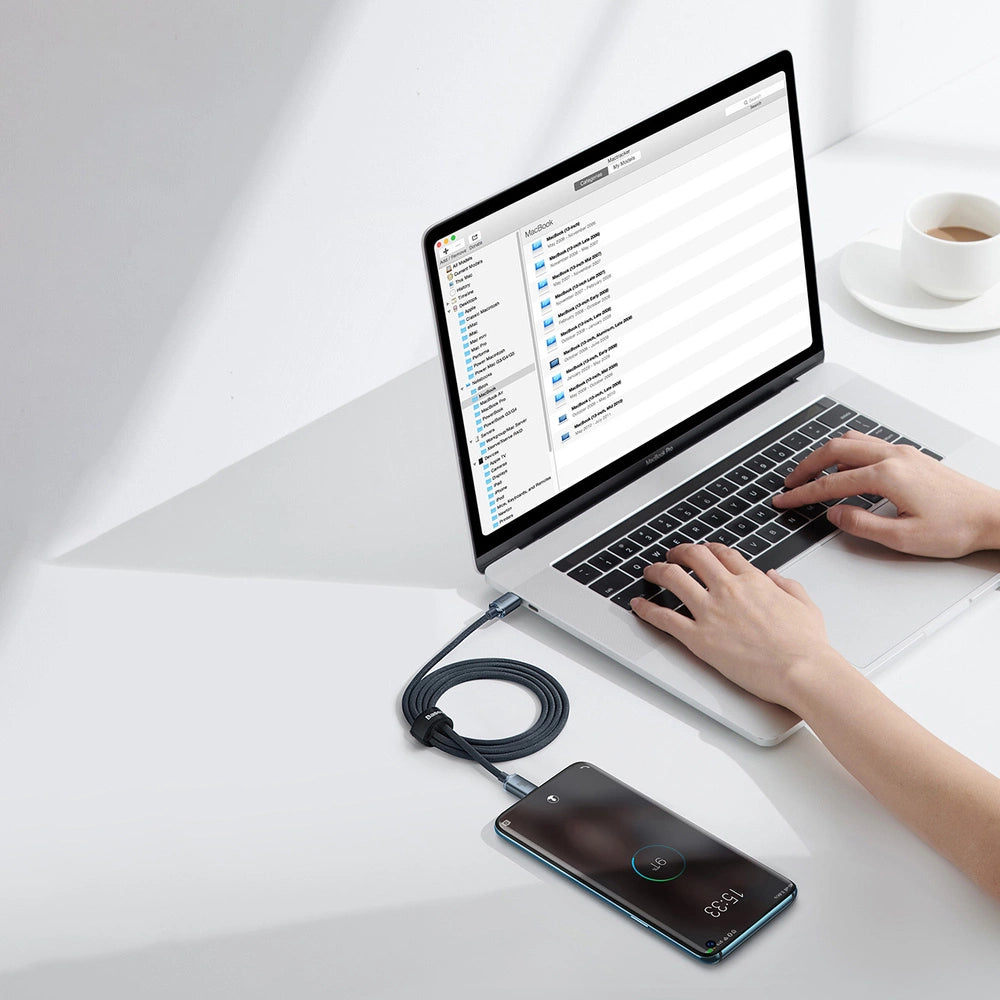 Kabel Baseus CAJY000603 USB-C - USB-C PD 100W 5A 480Mb/s 1,2m - niebieski – zdjęcie 13