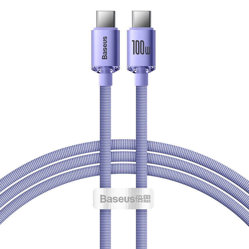 Kabel Baseus CAJY000605 USB-C - USB-C PD 100W 5A 480Mb/s 1,2m - fioletowy