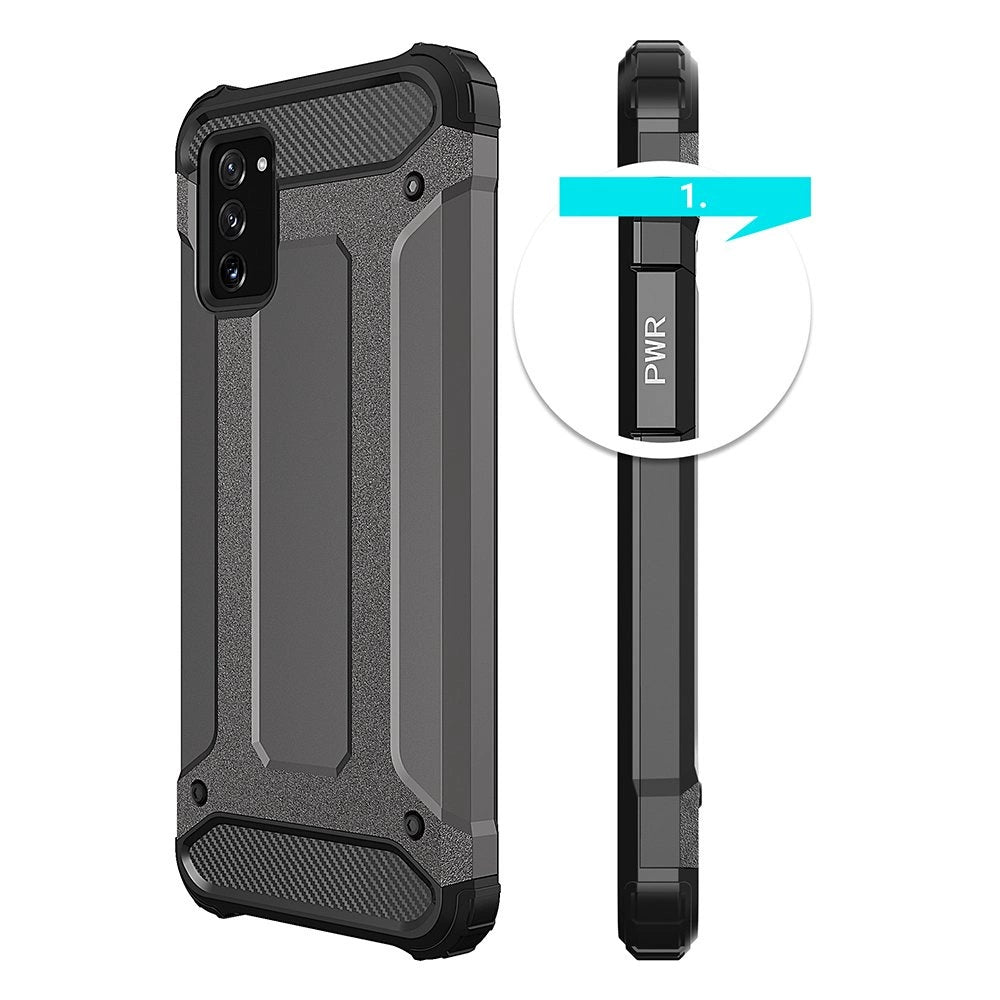 Hybrid Armor pancerne hybrydowe etui pokrowiec Samsung Galaxy A03s czarny – zdjęcie 4