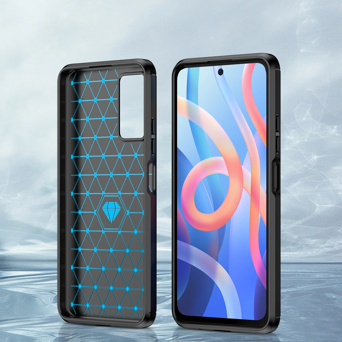 Carbon Case elastyczne etui pokrowiec Xiaomi Redmi Note 11 czarny – zdjęcie 4