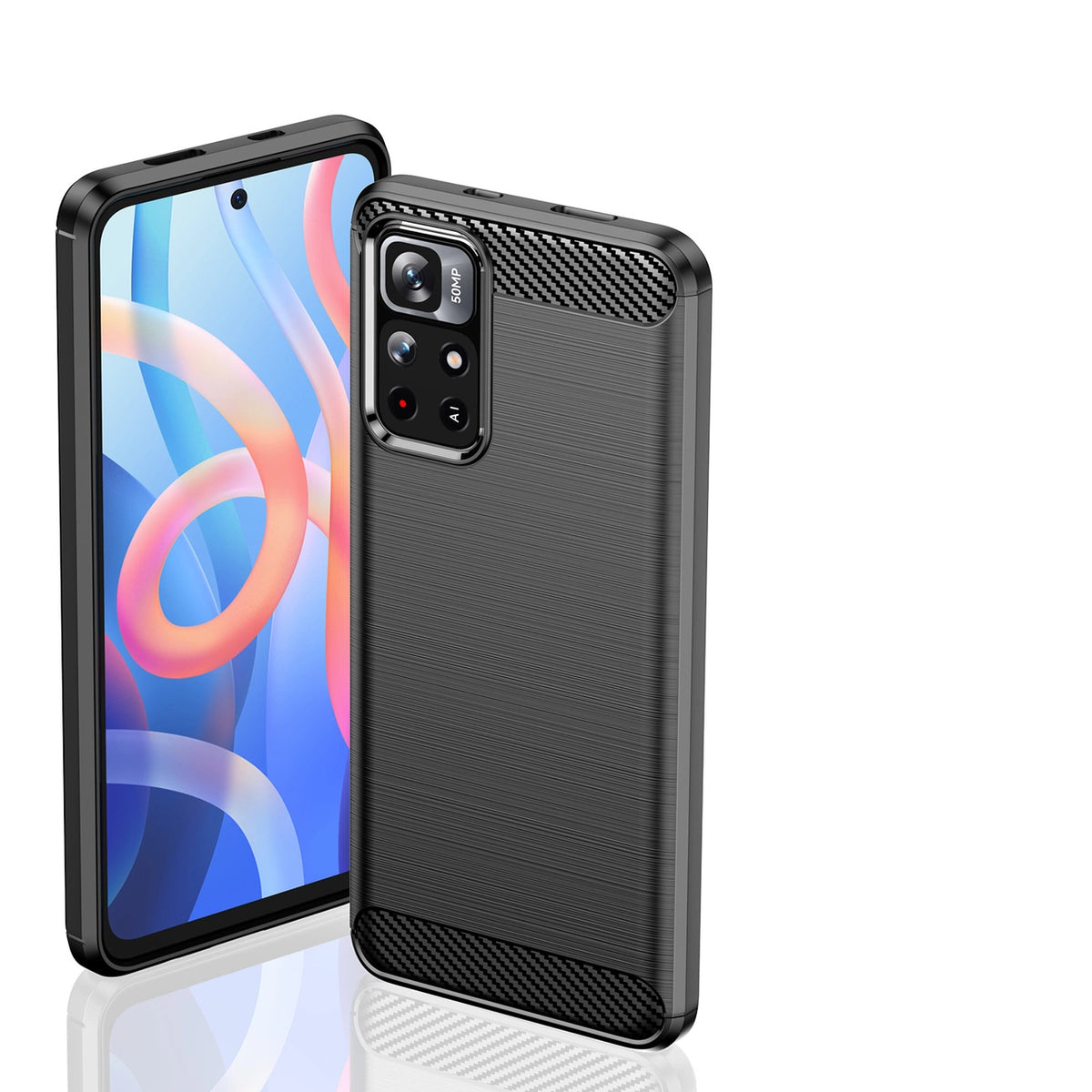 Carbon Case elastyczne etui pokrowiec Xiaomi Redmi Note 11 czarny – zdjęcie 7