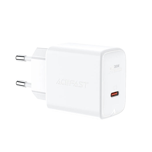 Acefast ładowarka sieciowa GaN USB Typ C 30W, PD, QC 3.0, AFC, FCP biały