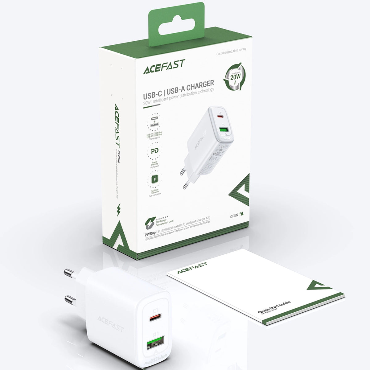 Acefast ładowarka sieciowa USB Typ C / USB 20W, PPS, PD, QC 3.0, AFC, FCP – zdjęcie 14