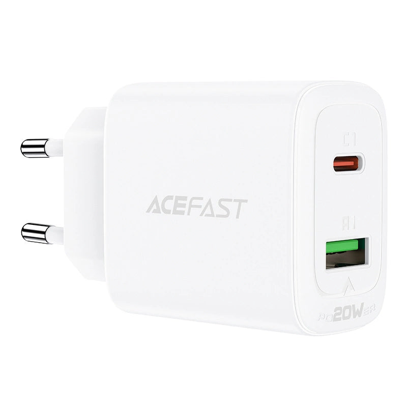 Acefast ładowarka sieciowa USB Typ C / USB 20W, PPS, PD, QC 3.0, AFC, FCP