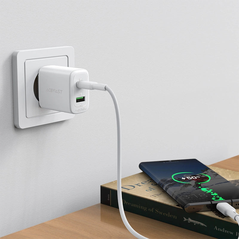 Acefast ładowarka sieciowa USB Typ C / USB 20W, PPS, PD, QC 3.0, AFC, FCP – zdjęcie 8