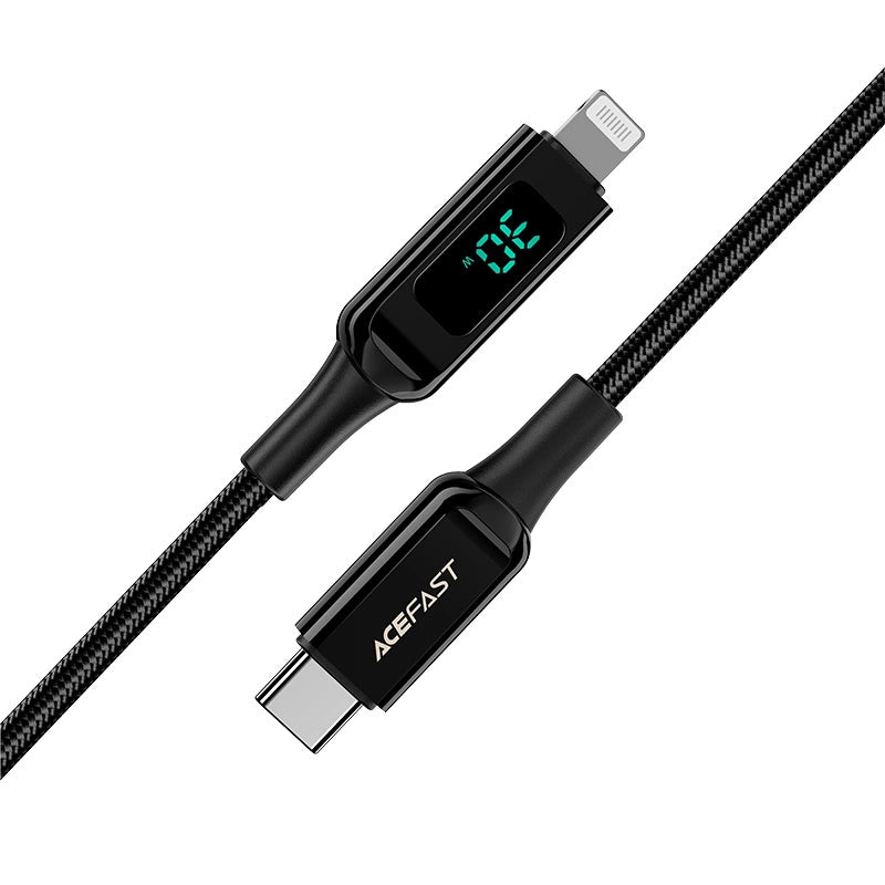 Acefast kabel MFI USB Typ C - Lightning 1,2m, 30W, 3A czarny (C6-01 Black) – zdjęcie 3